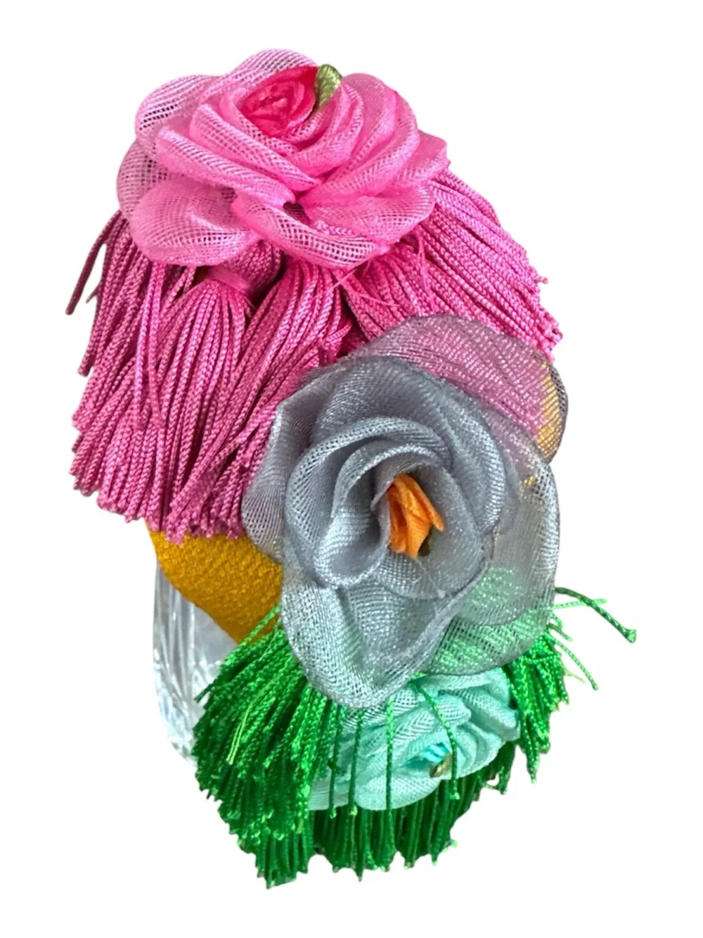 Floral fringe tropical headband fascinator